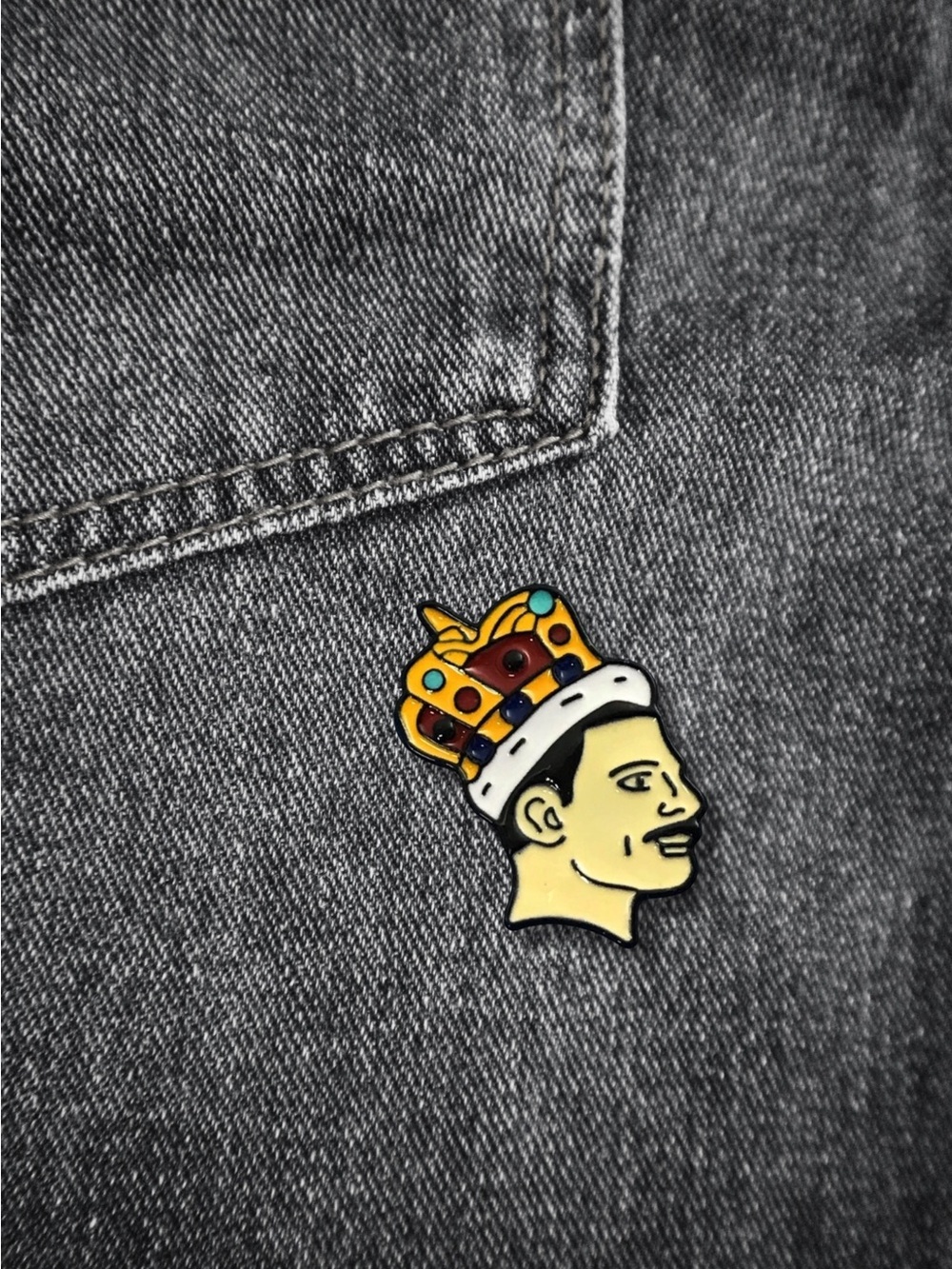 Freddie Mercury Crown Enamel Pin Mini Queen Rock Gift NWT